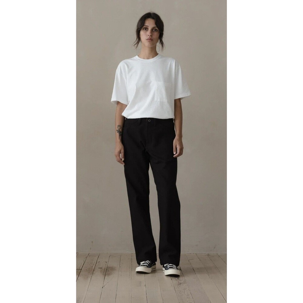 Evan Kinori Cotton 4 Pocket Pants Button Fly Black 32” Unisex